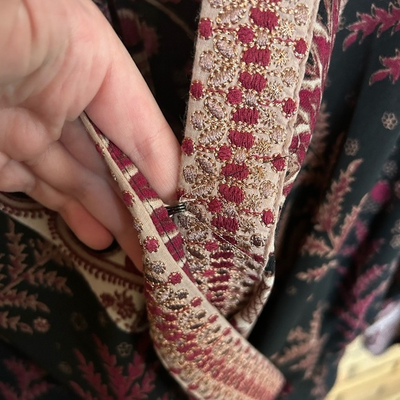 Anthropologie One September Breezeway Jumpsuit Embroidered Wide Leg Long Sleeve - Picture 6 of 11